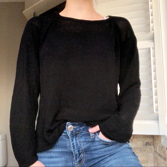 2/$15 🛍️ 525 America Black Long Sleeve Knit Top Size Large - Picture 3 of 6